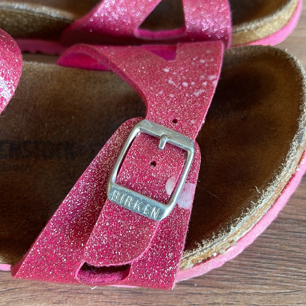Pre-owned Pink Glitter Kids Sandals 32 size - Picture 12 of 13